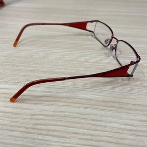 DKNY Metal & Plastic Red Eyeglass Frames 51-17-135